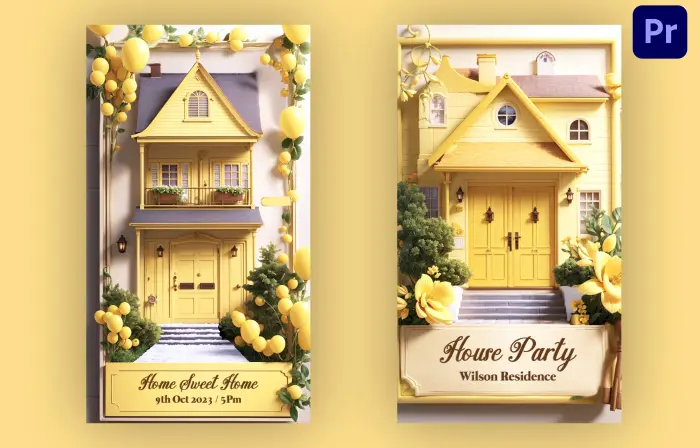 Elegant 3D Housewarming Party Invite Insta Story